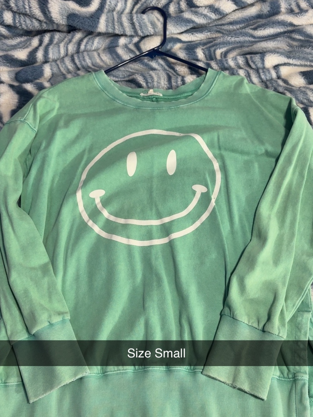 Kids Smile Graphic Pullover Sweatshirt - Mint